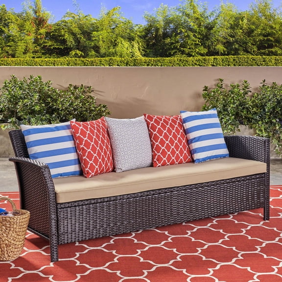 Brown+Tan Sofa / Backyard Entertainment / Cushioned Seating