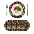 thumbnail image 1 of Brown Teal Geometric Round 15 Inch Placemats Set of 4, Retro Modern Plaid Abstract Art HeatResistant Non Slip Place Mats for Dining Table, Wipeable Braided Kitchen Table Mats for Housewarming, 1 of 9