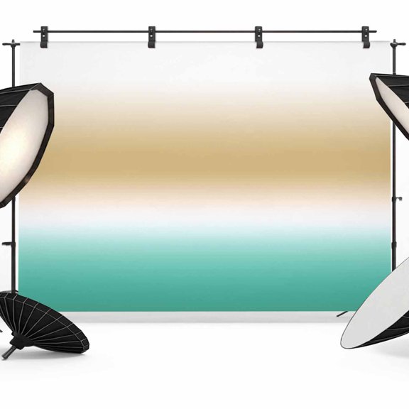 Brown and Teal Gradient Backdrop for Photography, Minimalist Camel Brown Green Ombre Photo Backdrop Portrait Background Party Banner Photo Backgrounds for Studio Booth Props, 10x8ft