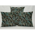 thumbnail image 1 of Brown & Teal Paisley Pillowcase / Pillow Cover (12 x 12), 1 of 4