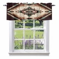 thumbnail image 1 of Brown Teal Red Boho Kitchen Curtain Valances for Windows Farmhouse Short Curtains, Ethnic Vintage Geometric Abstract Rod Pocket Valance Curtain for Bedroom Cafe Living Room, 1 of 8