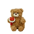 thumbnail image 1 of Brown Teddy Bear Plush Pillow with Red Bouquet, Cute Teddy Bear Stuffed Animal Gift for Girlfriend Boyfriend & Bosom Friend, Perfect for Christmas Valentine Birthday Wedding, 1 of 8