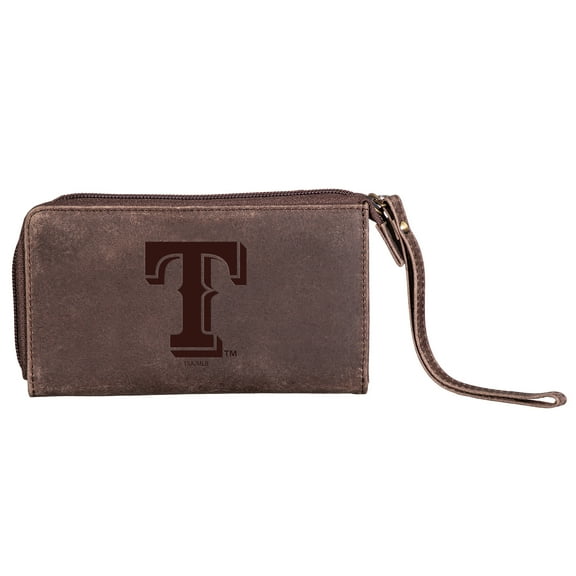 Brown Texas Rangers Cell Phone Wristlet Wallet