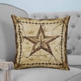 thumbnail image 1 of Brown Texas Star Country Throw Pillow Covers, Soft Pillowcases with Invisible Zipper, Western Stars Retro Decorative Square Pillow Cushion Covers for Living Room Couch Sofa Bed 18x18 Inches, 1 of 8