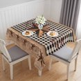 thumbnail image 1 of Brown Texas Star Retro Table Cloth Waterproof Tablecloths, Country Star Buffalo Plaid Wooden Tablecloth Dining Table Cover for Kitchen Party Tabletop Outdoor, Square Tablecloth 54x54 Inch, 1 of 9