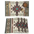 thumbnail image 1 of Brown Theme Pattern Placemats Set of 4 Retro Bohemian Square Abstract Geometric Heat Insulation Washable Place Mats, Rustic Non-Slip Table Mats for Dining Table Party Kitchen Decor,13x19 Inch, 1 of 9