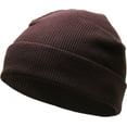 thumbnail image 1 of Brown Thermal Cotton Beanie Skull Cap Winter Ski Hat Cuffed Solid Warm, 1 of 4