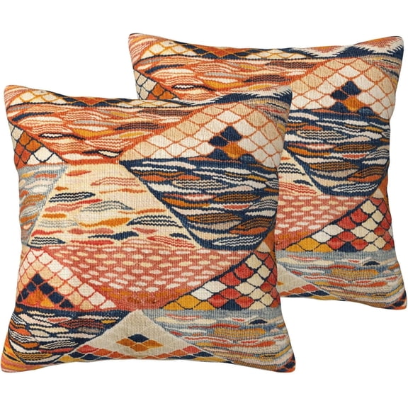 Brown Throw Pillow Covers 20x20 Inch Set of 2, Abstract Oil Painting Pillow Cases Modern Brown Art Painting Doodles Pillowcase Home Decorative Cushion Covers for Sofa Couch Bed Living Room