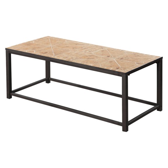 Brown Tile Rectangular Coffee Table for Living Room / Multi - purpose Use
