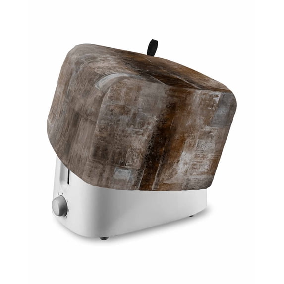 Brown Toaster Cover 2 Slice, Retro Oil Painting Modern Abstract Art Aesthetics Dustproof Bread Machine Oven Cover with Storage Pockets, Fits Most Kitchen Toasters Protector