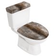 thumbnail image 1 of Brown Toilet Lid Cover and Tank Cover Set, Brown 2pc Stretch Toilet Lid Seat Covers for Bathroom Washable Protector with Elastic Edge for Standard & Elongated Toilets, 1 of 9