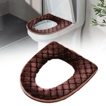 Brown Toilet Seat Cover for Bathroom, Toilet Seat Cushion Covers Soft Thicker Warmer Washable Toilet Seat Cover Pads with Zipper Home Reusable, Fits Most Size Toilet Lids for Bathroom