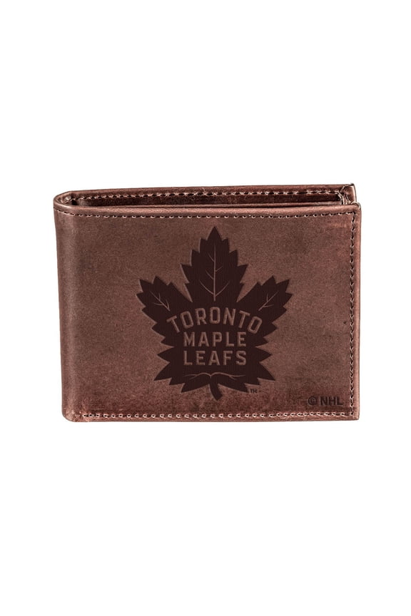 Brown Toronto Maple Leafs Bi-Fold Leather Wallet