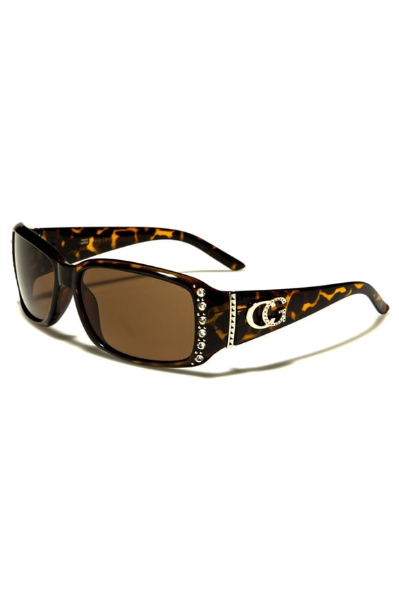 Brown Tortoise Shell Bling Style Rhinestone Fashion Sunglasses