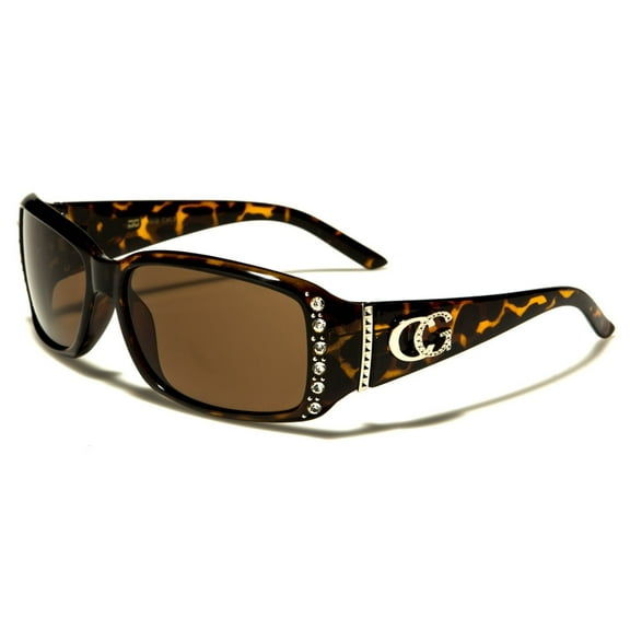 Brown Tortoise Shell Bling Style Rhinestone Fashion Sunglasses