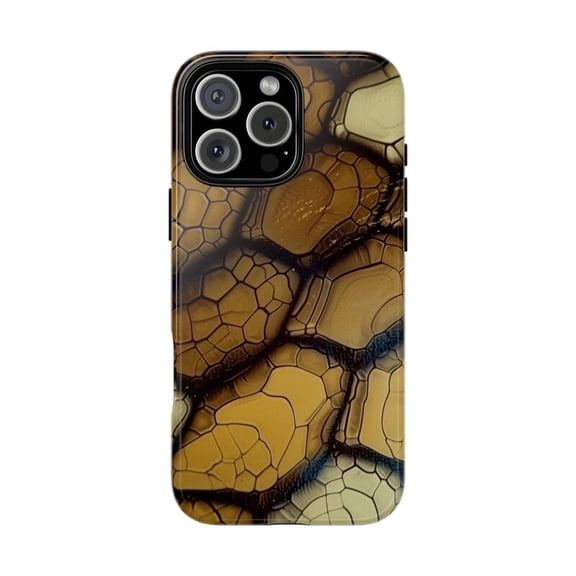 Brown Tortoise Shell Pattern Tough Case for iPhone 17 16 15 14 13 12 11 Pro Max