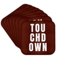 thumbnail image 1 of 3drose, Brown Touchdown Text Personalized American Football Gift for Players and Fans, Set of 8 Coasters - Soft, 1 of 7