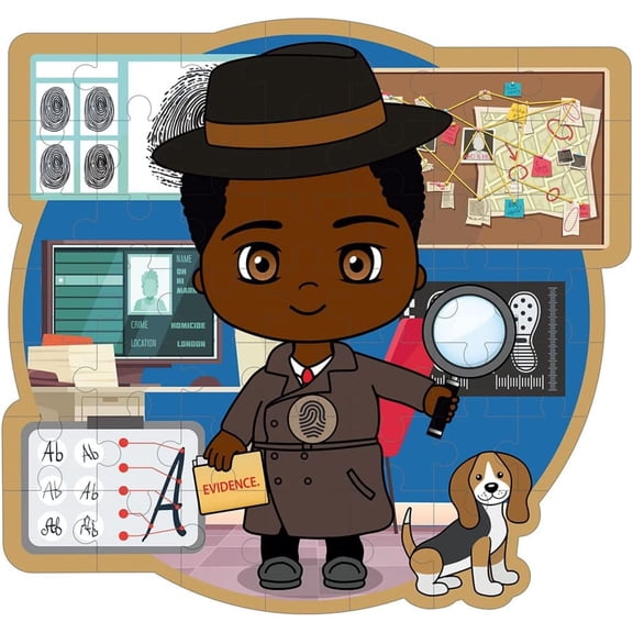 Brown Toy Box 48-Piece Jaylen Forensics Cardboard Jigsaw Puzzle