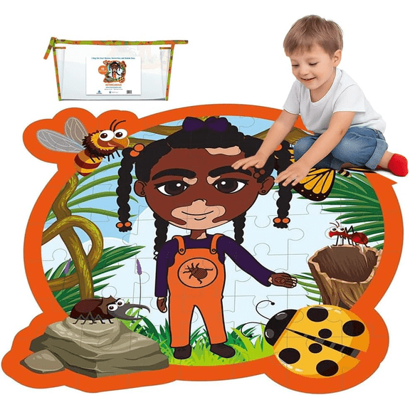 Brown Toy Box Dadisi Academy Willow Entomology Giant 3ft Floor Puzzle, 48 Pieces, STEM Educational Toy for Kids