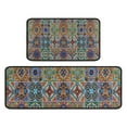 thumbnail image 1 of Brown Traditional Tile Pattern Kitchen Rugs Sets Of 2,Anti Fatigue Kitchen Mat Rugs Non Slip Washable,Decorative Kitchen Floor Mats for Kitchen,Sink,Laundry,17"X30"+17"X47", 1 of 7