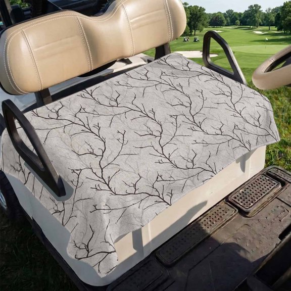Brown Tree Branch Golf Cart Seat Covers, Retro Classic Art Brown Tree Branches Flower Golf Cart Seat Towel Blanket Soft Microfiber 2 Passenger Club Car Bench Protector 51 x 31 in