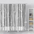Brown Tree Fabric Shower Curtain Art Abstract Birch Forest Wood
