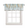 thumbnail image 1 of Brown Tree Linen Curtain Valance for Bedroom/Bathroom/Kitchen/Living/Dining Room Window,Aqua Forest Shabby Chic Abstract Natural Painting Pocket Topper Drapes Decorative Cafe Drapery Panel 54"x18", 1 of 6