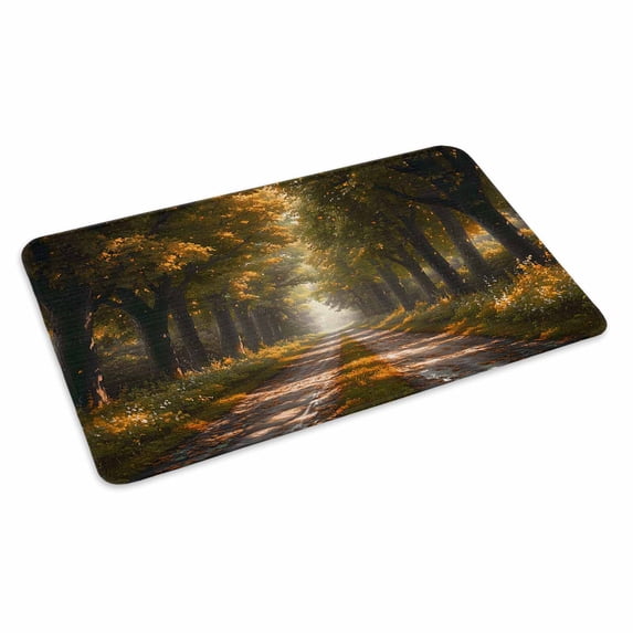 Brown Trees Doormat Outdoor Entrance 20"x31.5", Forest Art Decor Spring Summer Nature Leaf Absorb Moisture Dirt Door Mats, Non-Slip Rubber Backing Floor Mats Indoor, Low-Profile Front Door Rugs