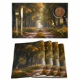 thumbnail image 1 of Brown Trees Placemats Set of 8 Forest Art Decor Spring Summer Nature Leaf Place Mats Indoor Wipeable Table Mats Washable Cloth Dining Table Placemats for Kitchen Holiday Party Home Decor 13x19 Inch, 1 of 9