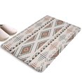 thumbnail image 1 of Brown Triangular Geometric Flannel Non Slip Door Rugs,Washable Door Mats Indoor,Decorative Door Mats,Dirt-Resistant and Absorbent Doormat for Entrance,Bedroom,Kitchen,Bathroom,31.5"x17", 1 of 4
