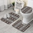 thumbnail image 1 of Brown Triangular Geometric Pattern Bathroom Rugs Sets 3 Piece,Toilet Cover Set,Absorbent Non Slip Bathroom Mats Sets with U-Shaped Contour Rug Toilet Rug Set, 1 of 5