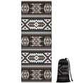 thumbnail image 1 of Brown Triangular Geometric Pattern Hot Yoga Mat Towel Non Slip for Hot Yoga - Quick-Drying Yoga Mat Cover with 4 Corner Pockets with Travel Bag - Hot Yoga Towel Non Slip 70"x26", 1 of 6