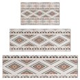 thumbnail image 1 of Brown Triangular Geometric Pattern Kitchen Rugs Sets Of 3,Kitchen Runner Rugs Non Skid Washable,Decorative Kitchen Floor Mats for Kitchen,Sink,Laundry,17"x30"+ 17"x47" + 17"x59", 1 of 6