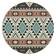 thumbnail image 1 of Brown Triangular Geometric Pattern Round Fitted Tablecloth with Elastic Edge,Dining Table Cover Waterproof,Outdoor Round Tablecloth for Camping,Dining,Indoor and Outdoor, 1 of 7