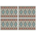 thumbnail image 1 of Brown Triangular Geometric Pattern Summer Placemats Table Placemats Set Of 4-Linen Kitchen Washable Placemats Table Mats 11.8"x17.7" Non-Slip Heat Resistant, 1 of 6
