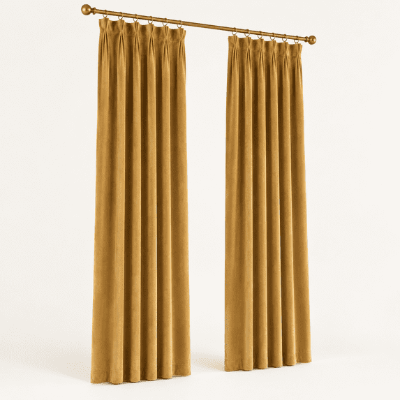 Brown Triple Pleated Curta80 Inches Long 2 Panels For Living Room ...