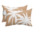 thumbnail image 1 of Brown Tropical Tree Outdoor Pillows for Chaise Lounge Chair Beach Headrest Pillow Set of 2 Waterproof Lumbar Pillows with Insert&Adjustable Elastic Strap Summer Coastal Palm Trees Pool Pillow 11"x16", 1 of 9