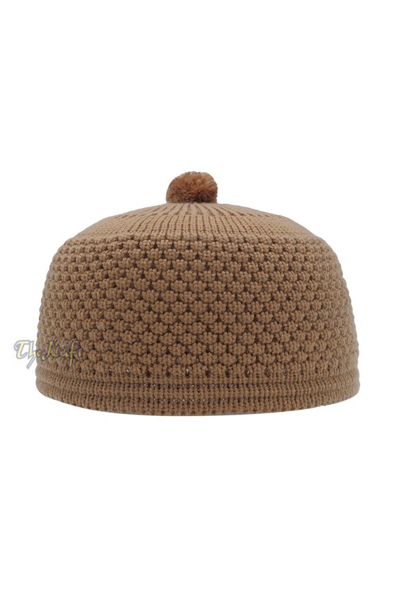 Brown Turkish-Style Knit Stretchy Warm Beanie Hat