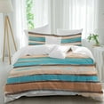 thumbnail image 1 of Brown Turquoise Board Duvet Cover Set Full Size Abstract Wood Grain Vintage Soft Lightweight Comforter Covers 4 Piece Bedding Set with 1 Duvet Cover 1 Bed Sheet & 2 Pillow Shams, 1 of 8