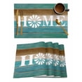 thumbnail image 1 of Brown Turquoise Placemats Set of 4 Wood Grain Farmhouse Vintage HOME Heat Insulation Washable Place Mats, Rustic Non-Slip Table Mats for Dining Table Party Kitchen Decor,13x19 Inch, 1 of 4