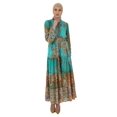thumbnail image 1 of Brown - Turquoise - Shawl - Point Collar - Fully Lined - Modest Dress - Refka, 1 of 5