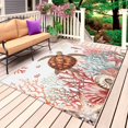 thumbnail image 1 of Brown Turtle Coastal Outdoor Rug 5x7 Ft, Non Slip Washable Area Rug, Summer Beach Nautical Coral Shells Ocean Patio Rugs Carpet Runner, Large Floor Mat for Indoor/Outdoor Deck Porch Camping, 1 of 8