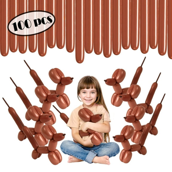 Brown Twisting Balloons - Long Balloons - 100 Pack