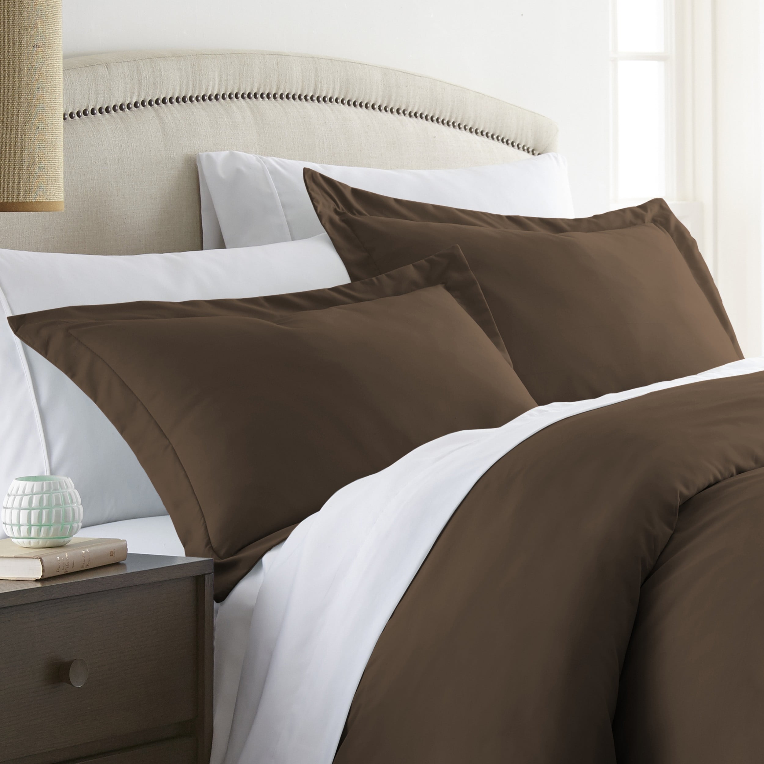Brown Ultra Soft 2 Piece Pillow Sham Set, King