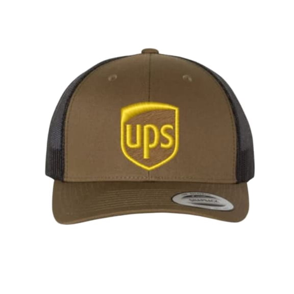 Brown United Parcel Service Official Style Color Embroidered Patch Front Snapback Khaki Brown Baseball Cap Hat
