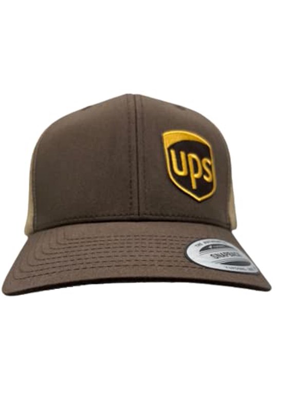 Brown United Parcel Service Official Style Color Embroidered Patch Side Snapback Khaki Brown Baseball Cap Hat