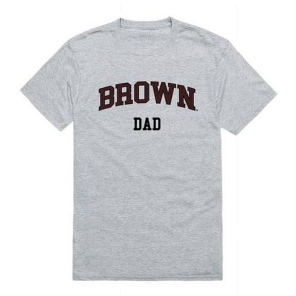 Brown University Bears College Dad T-Shirt, Heather Grey - Small