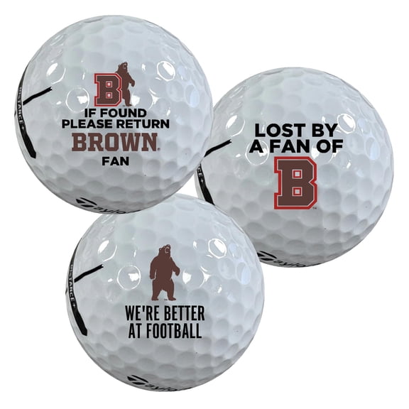 Brown University Bears Edition Funny Taylormade Distance+ Golf Balls 12-Pack (Dozen)