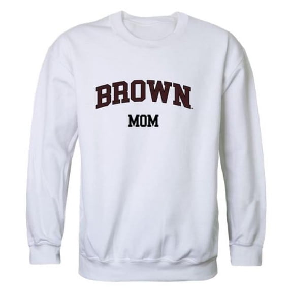 Brown University Bears Mom Crewneck Sweatshirt, White - Large