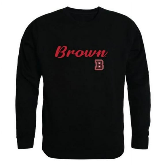Brown University Bears Script Crewneck Sweatshirt, Black - Large